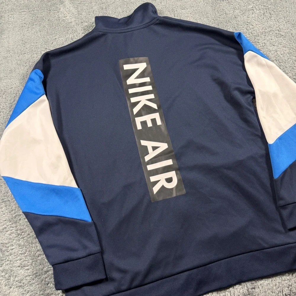 Nike Air Track Jacket Navy Blue Colorblock Full Zip Training  Men's‎ Size L